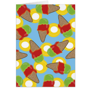 Retro Cherry and Lime Ice Cream Card OBS Kort