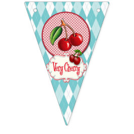 Retro Cherry Bunting. Vimplar