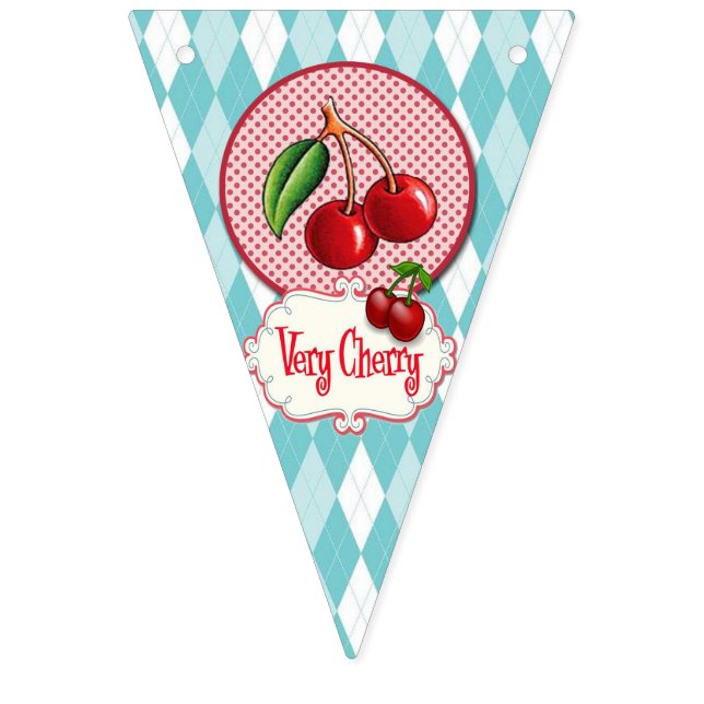 Retro Cherry Bunting. Vimplar (Tionde flaggan)