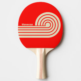 Retro Cherry Dual Curl-ränder med namn Pingisracket