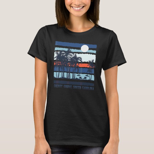 Retro Cherry Grove South Carolina Sommarbuss T Shirt (Framsida)