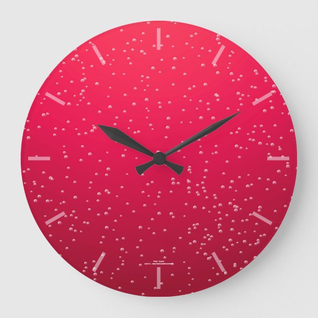 Retro Cherry Soda Bubbles Clock Stor Klocka (Framsida)