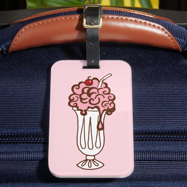 Retro Cherry Soda Luggage Tag Bagagebricka (Framsida Insitu 2)