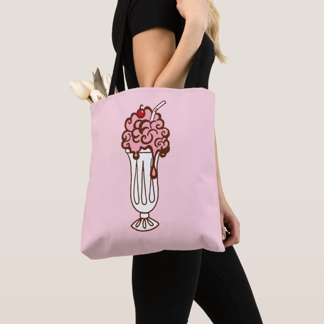 Retro Cherry Soda Tote Bag Tygkasse (Närbild)