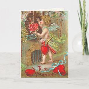 Retro Cherub Valentine Card Helgkort