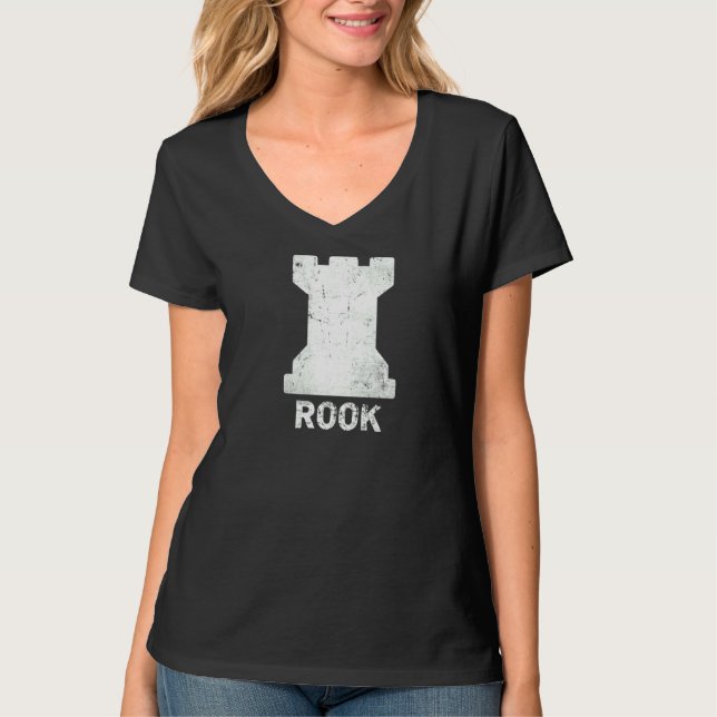 Retro Chess Biet Castle Chess Klubb Castle White C T Shirt (Framsida)