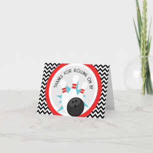 Retro Chevron Bowling - tack för dina kort