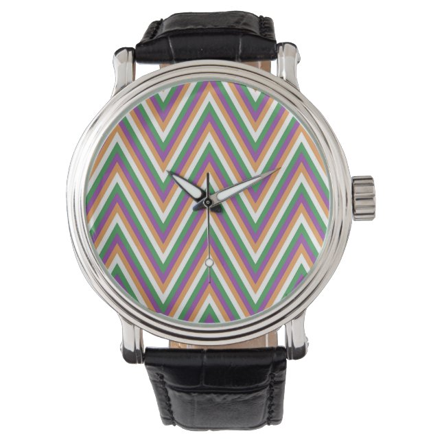 Retro Chevron Mönster Cool Armbandsur (Framsida)