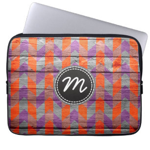 Retro-chevron-mönster sicksack #17 laptop sleeve