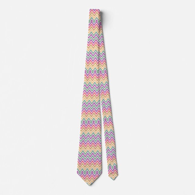Retro Chevron Pastel Zig Zag Rand Mönster Slips (Framsida)