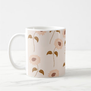 Retro Chic Beige Brown Blommigt Vintage-Inspired Y Kaffemugg