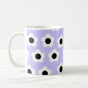 Retro Chic Blue White Blommigt Timless Y2K Stil Kaffemugg