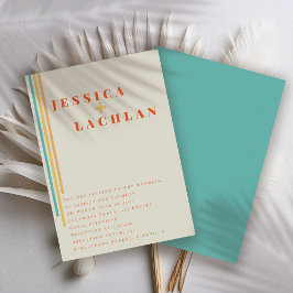 Retro-Chic-design med färgfull Rand Bröllop Inbjudningar