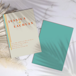 Retro-Chic-design med färgfull Rand Bröllop Spara Datumet