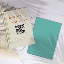 Retro-Chic-design med färgfull Rand Bröllop Tilläggskort