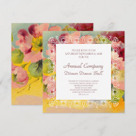 Retro chic eleganta rosa vintageblommigtPrimroses Inbjudningar