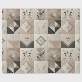 Retro Chic Geometric Elegant Tribal Mönster Presentpapper