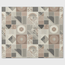 Retro Chic Geometric Elegant Tribal Mönster Presentpapper