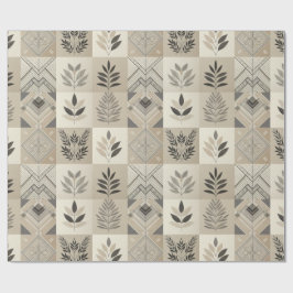 Retro Chic Geometric Elegant Tribal Mönster Presentpapper