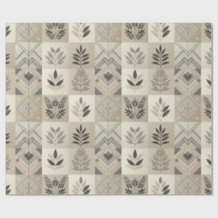 Retro Chic Geometric Elegant Tribal Mönster Presentpapper