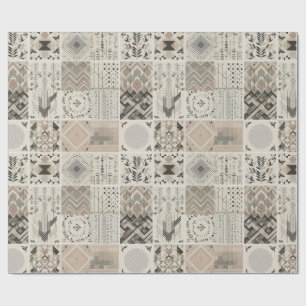 Retro Chic Geometric Elegant Tribal Mönster Presentpapper