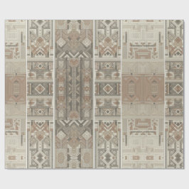 Retro Chic Geometric Elegant Tribal Mönster Presentpapper