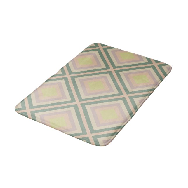 Retro Chic Geometric Lemon Pastel Badrumsmatta (Vinklad)
