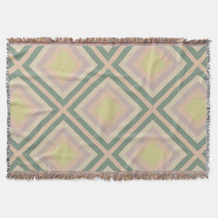 Retro Chic Geometrisk Citron Pastell Filt