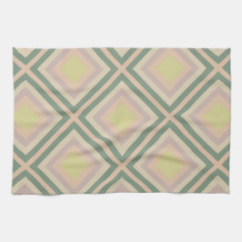 Retro Chic Geometrisk Citron Pastell Kökshandduk