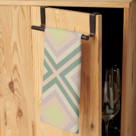 Retro Chic Geometrisk Citron Pastell Kökshandduk