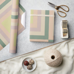 Retro Chic Geometrisk Citron Pastell Presentpapper