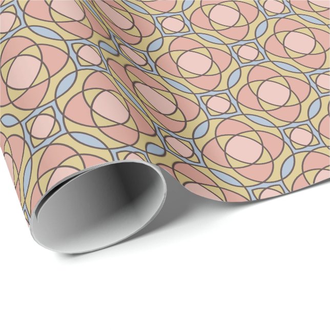 Retro Chic Geometrisk Professionell Inpackningspap Presentpapper (Rullad Hörn)