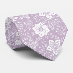 Retro Chic Klassiskt Vitt Blommönster Slips