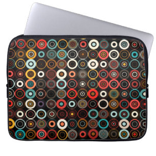 Retro Chic Laptop sleeve: Boho Circles i Stil Fodral