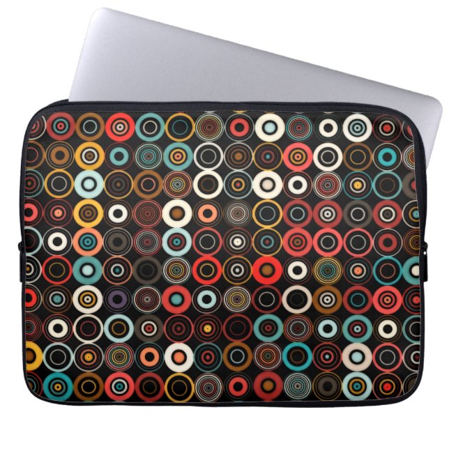 Retro Chic Laptop sleeve: Boho Circles i Stil Fodral (Framsidan)