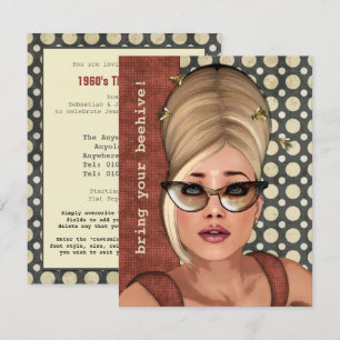 Retro chic liten inbjudan för Belinda bikupa