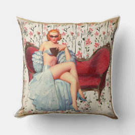 Retro Chic Pinup Girl Kudde