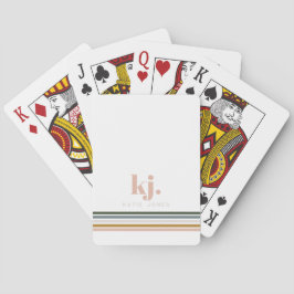 Retro Chic Ränder Monogram Casinokort