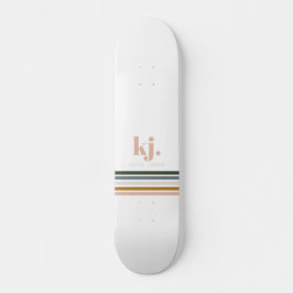 Retro Chic Ränder Monogram Mini Skateboard Bräda 18,5 Cm