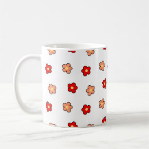 Retro Chic Red Rosa Blommigt Whimsical Y2K Kaffemugg