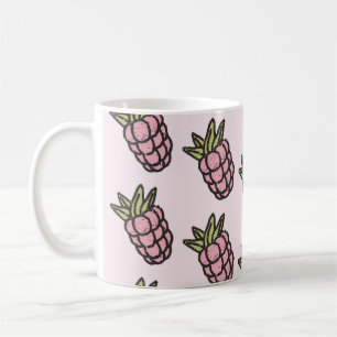 Retro Chic Rosa Ananas Funky Y2K Fruktdesign  Kaffemugg