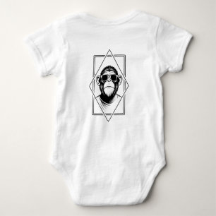 Retro-Chic Schimpans Diamant – Geometri Möter Atti T Shirt