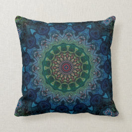 Retro Chic Söt blue marin Blommigt persian mandala Kudde