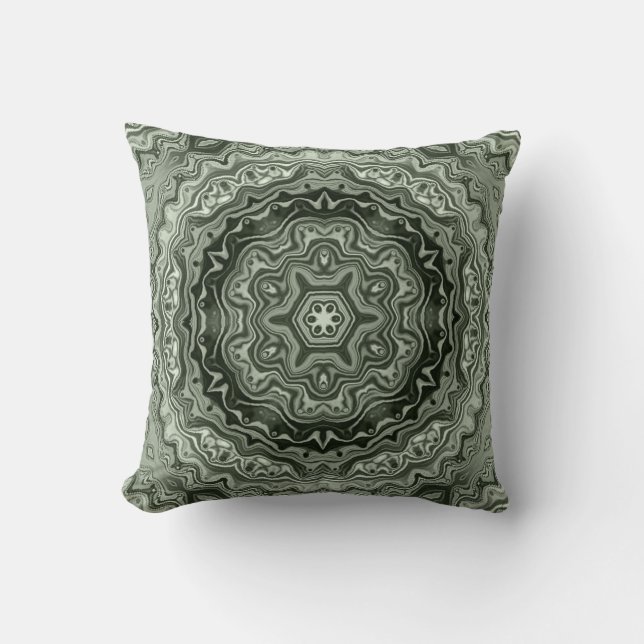 Retro Chic Söt persian mandala-blomma marmorerad  Kudde (Framsida)