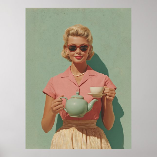 Retro Chic Tea Party Poster (Framsidan)