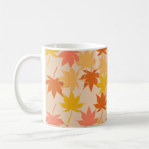 Retro Chic Terracotta Orange Maple Löv Hösten Kaffemugg