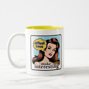 Retro-Chic: Vintage PIP Art-inspirationsoffert Två-Tonad Mugg