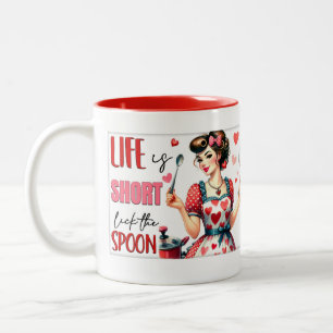 Retro-Chic: Vintage Pop Art Funny Humor-citat Två-Tonad Mugg