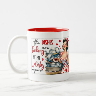 Retro-Chic: Vintage Pop Art Funny Humor-citat Två-Tonad Mugg