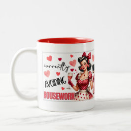 Retro-Chic: Vintage Pop Art Funny Humor-citat Två-Tonad Mugg